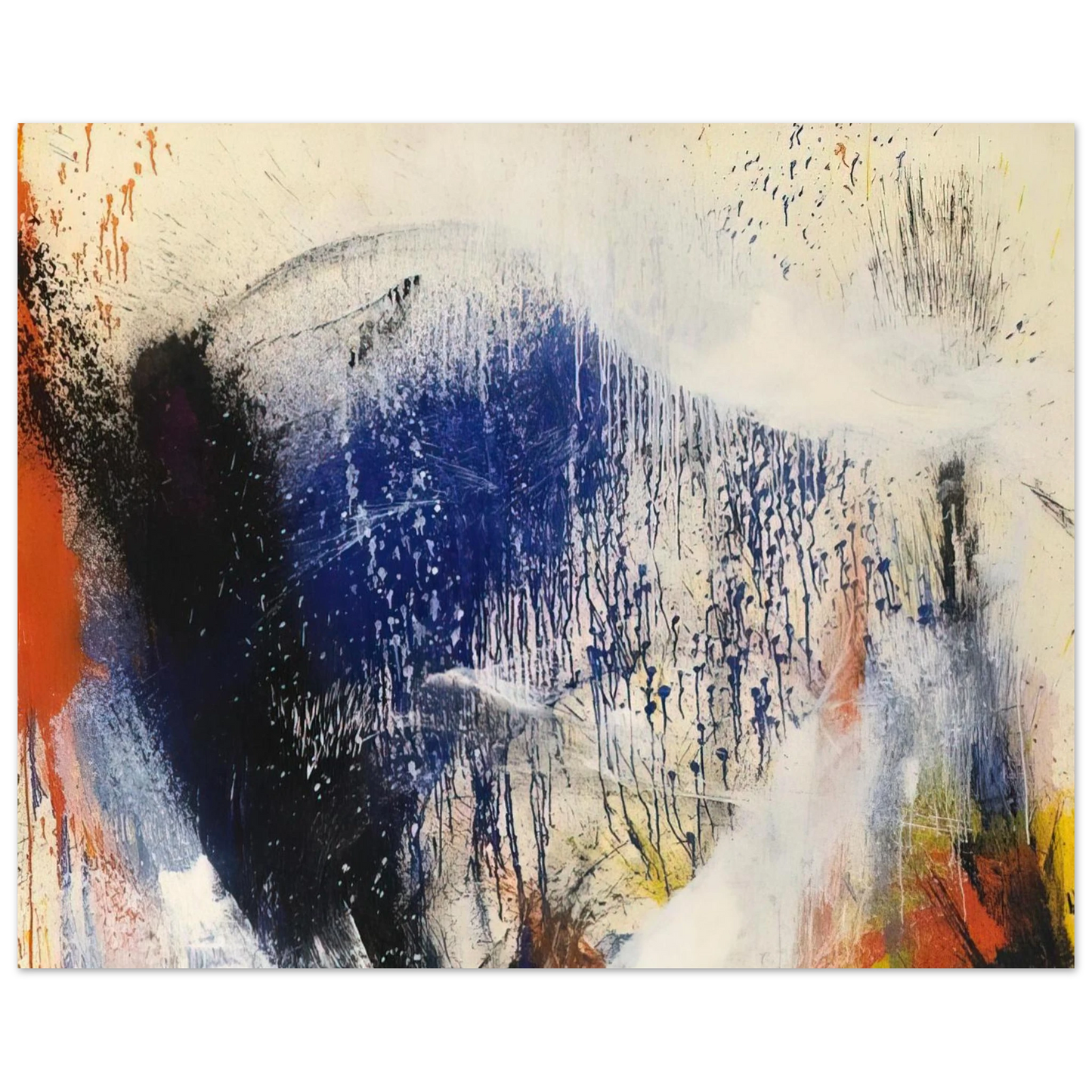Helen Frankenthaler - Untitled - 1960 Wall art - 45x60 cm / 18x24 inches - Premium Wooden Framed Poster With Fine Art Paper - Black frame