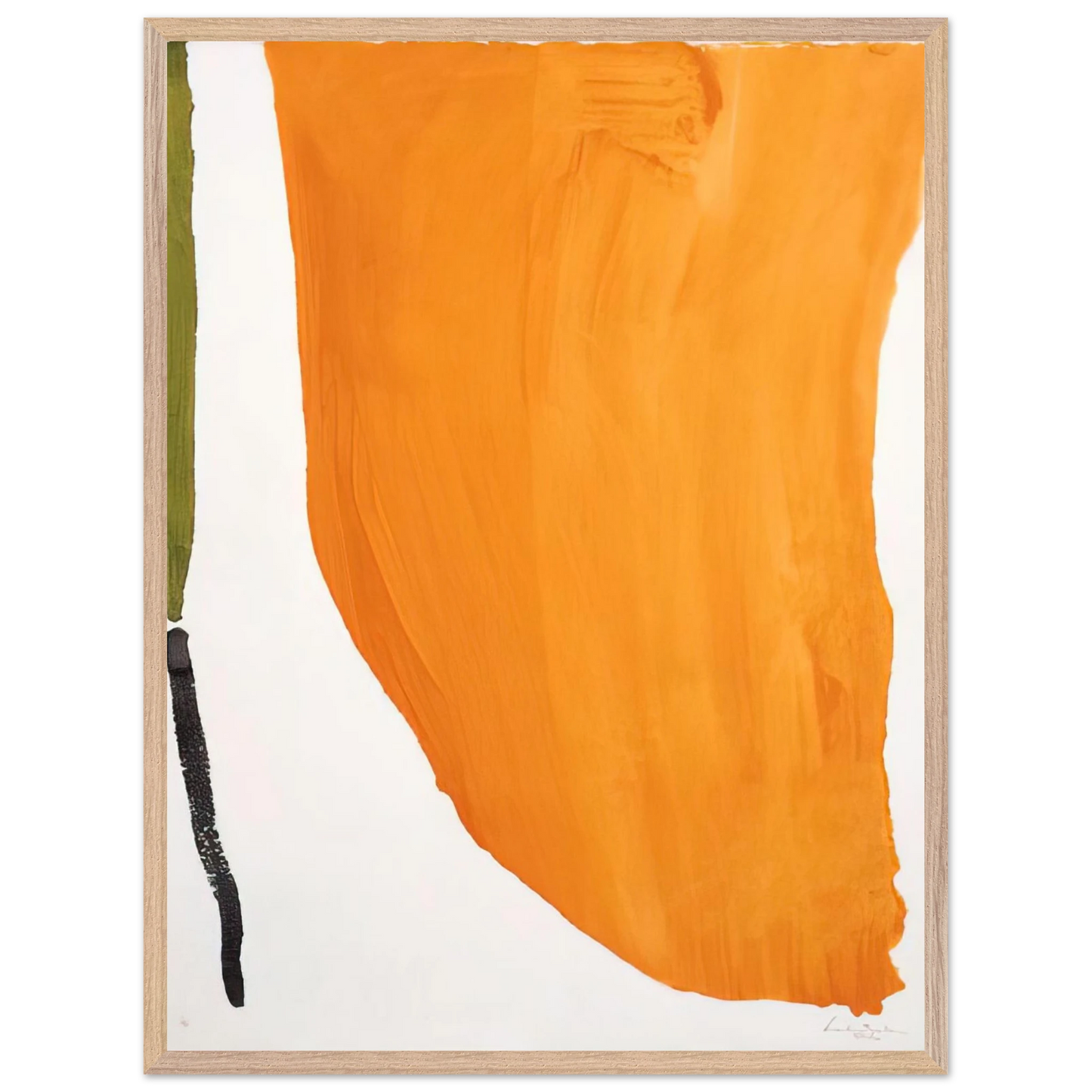 Helen Frankenthaler - Orange Downpour - 1970 Wall art - A2 (42 x 59.4  cm) - Premium Wooden Framed Poster With Fine Art Paper - White frame