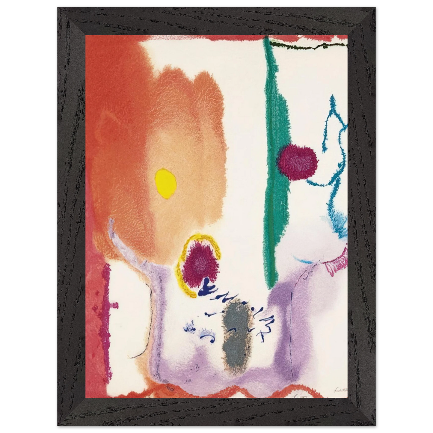 Helen Frankenthaler - Beginnings - 2002 Wall art - A2 (42 x 59.4  cm) - Premium Wooden Framed Poster With Fine Art Paper - Black frame