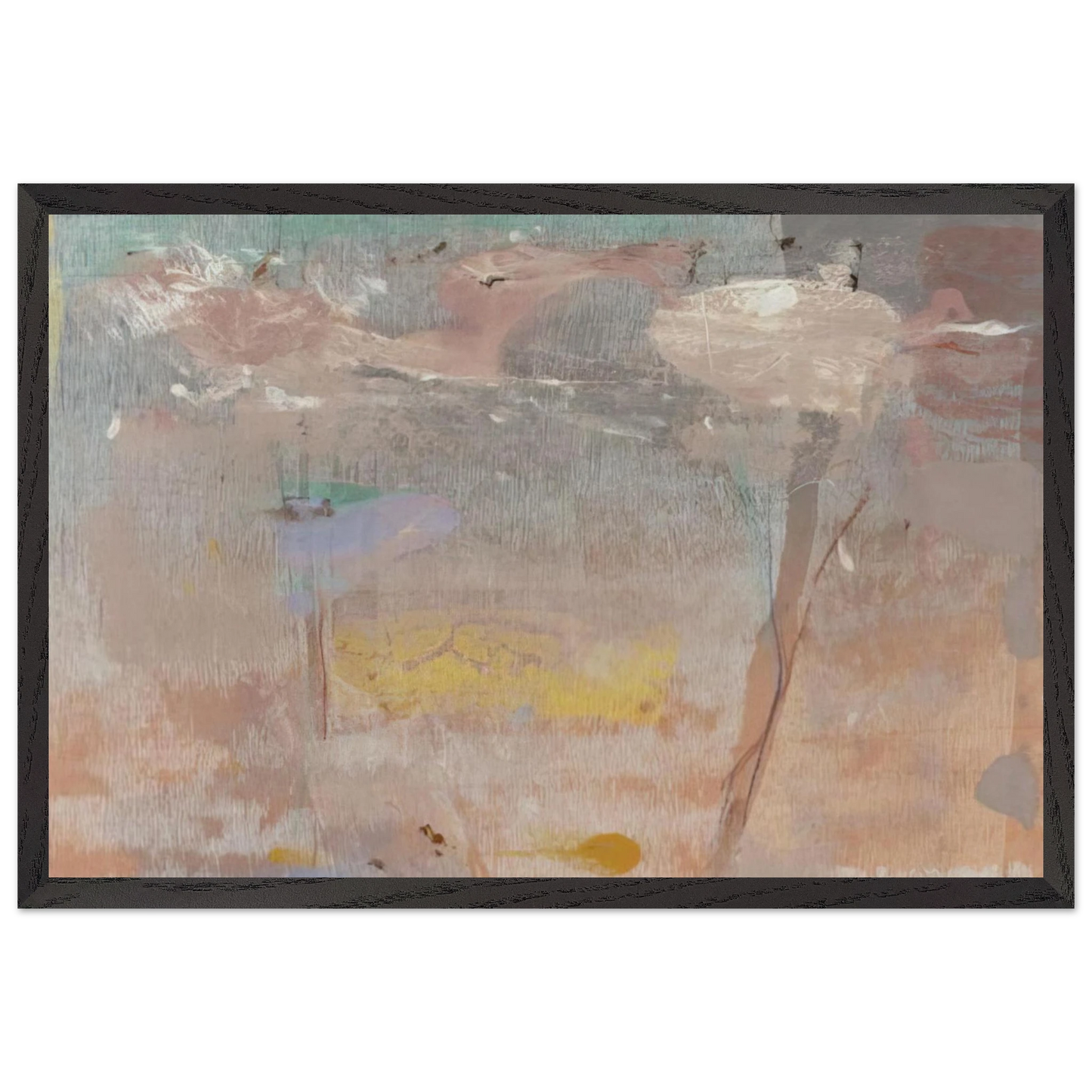 Helen Frankenthaler - Monotype I - 1981 Wall art - 30x45 cm / 12x18 inches - Premium Wooden Framed Poster With Fine Art Paper - White frame