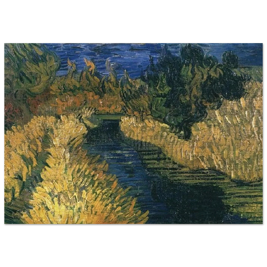 The Little Stream - Vincent van Gogh Brushed Aluminum Print - 70x100 cm / 28x40 inches | Vincent van Gogh Aluminum Print | Vincent van Gogh Prints