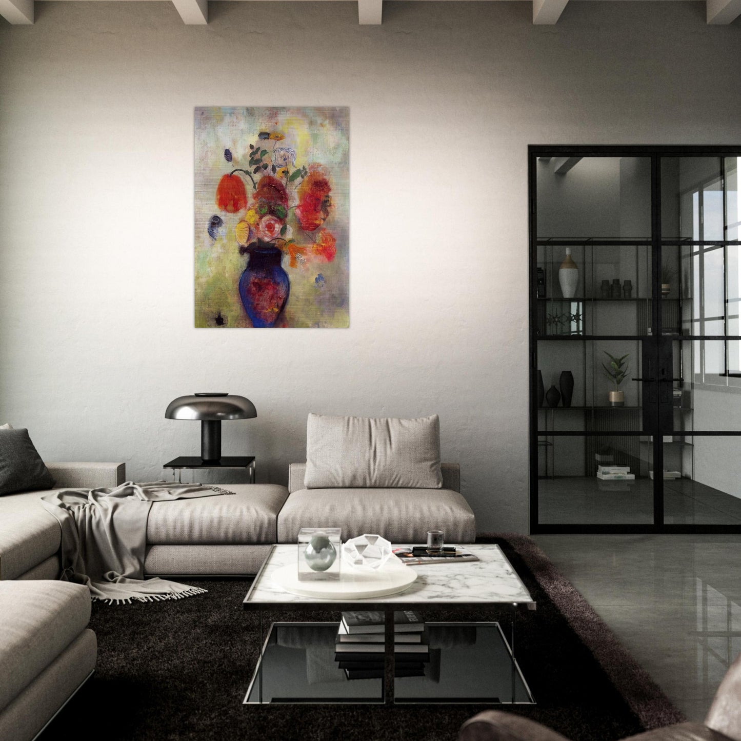 BOUQUET OF FLOWERS 3 - Odilon Redon Brushed Aluminum Print - 70x100 cm / 28x40 inches | Odilon Redon Aluminum Print | Odilon Redon Prints