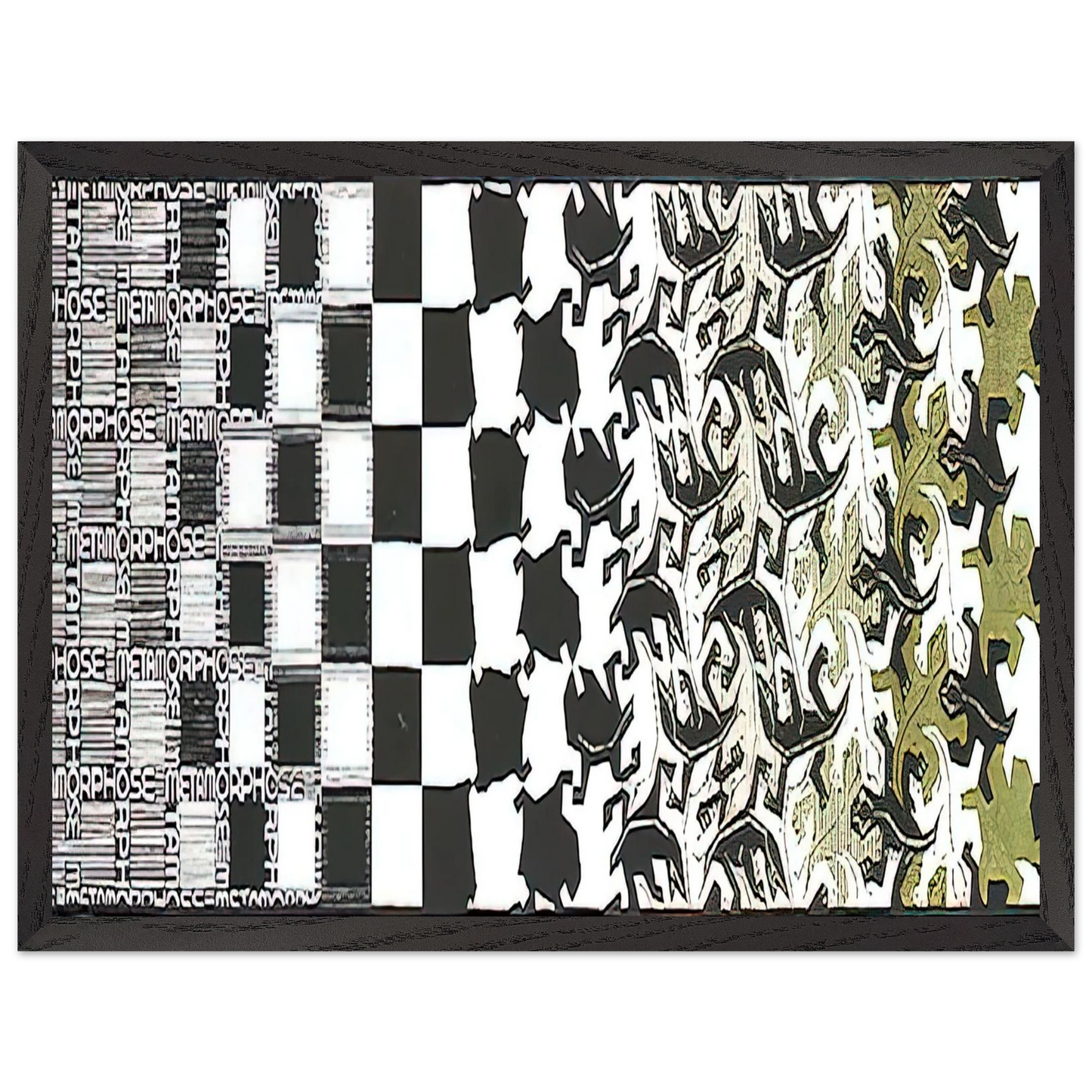 MC Escher - METAMORPHOSIS II EXCERPT 2 Wall Art - 60x80 cm / 24x32 inches - Fine Art Poster - -