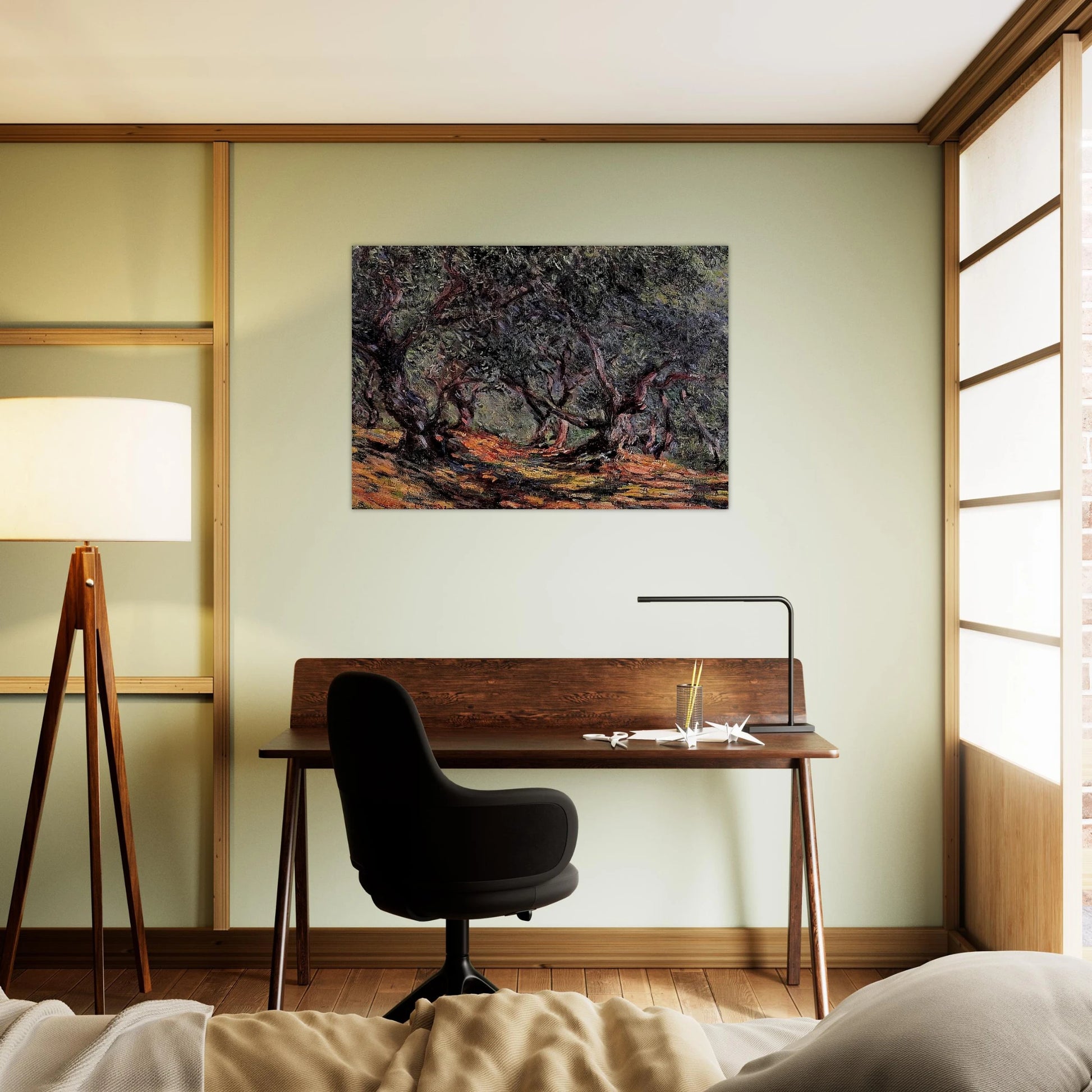 Olive Trees in Bordigher - claude monet Brushed Aluminum Print - 70x100 cm / 28x40 inches | claude monet Aluminum Print | claude monet Prints