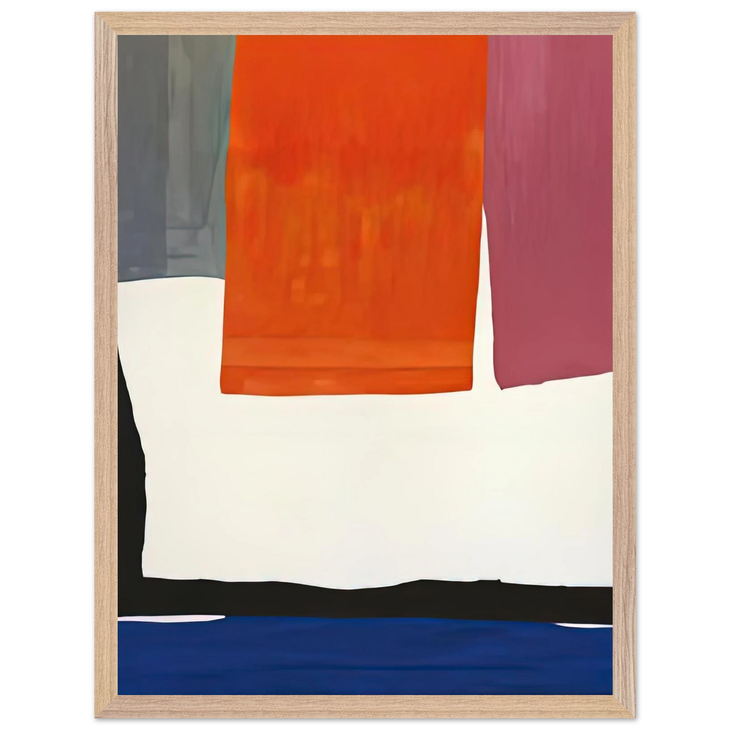 Helen Frankenthaler - The Human Edge, 1967- Wall Art - 21x29.7 cm / 8x12" - Premium Wooden Framed Poster With Fine Art Paper - White frame