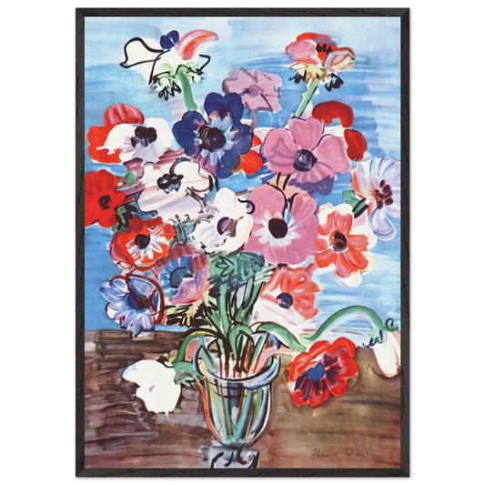ANEMONES 1937 - Raoul Dufy Framed Art Print – Black Wooden Frame - Default Title - -Framed Art Print