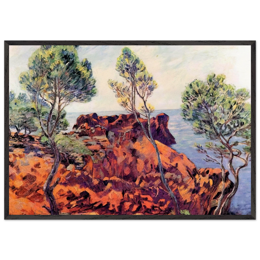 Agay les Roches Rouges - 1901 - Armand Guillaumin 70x100 cm / 28x40 inches Framed Art Print – Black Wooden Frame