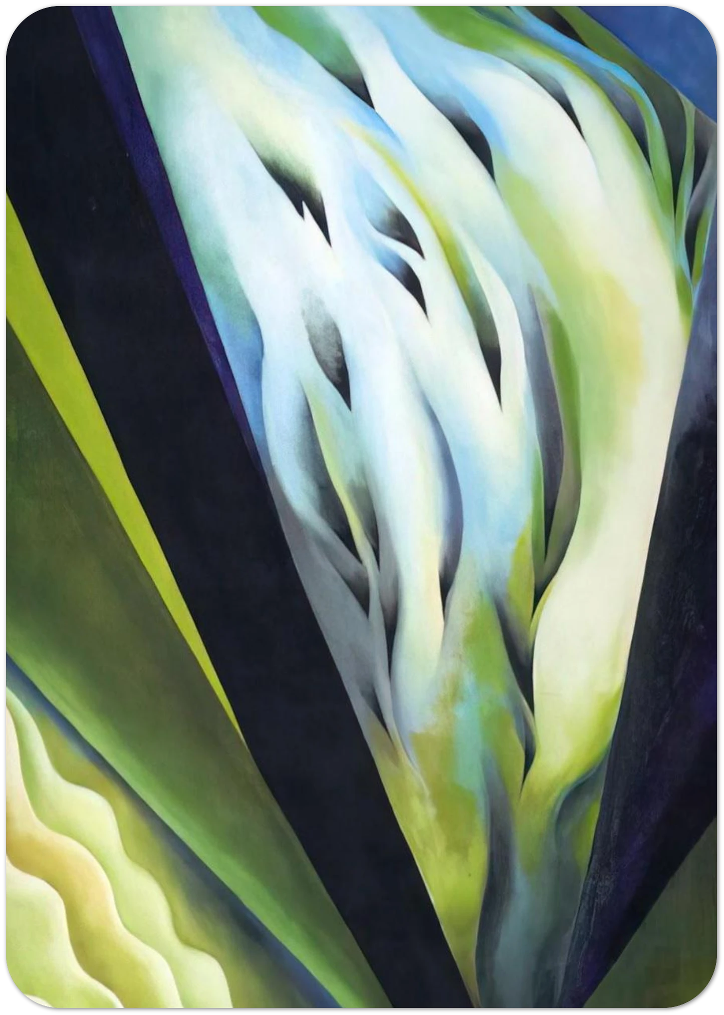 Blue and Green Music By Georgia O'Keeffe Pack of 10 Post Cards | Georgia O'Keeffe Post Cards | A6 (10.5 x 14.8 cm) - 4.1 x 5.8 inches