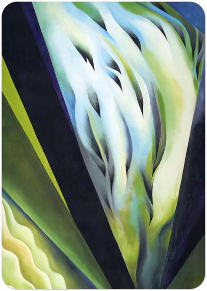 Blue and Green Music By Georgia O'Keeffe Pack of 10 Post Cards | Georgia O'Keeffe Post Cards | A6 (10.5 x 14.8 cm) - 4.1 x 5.8 inches