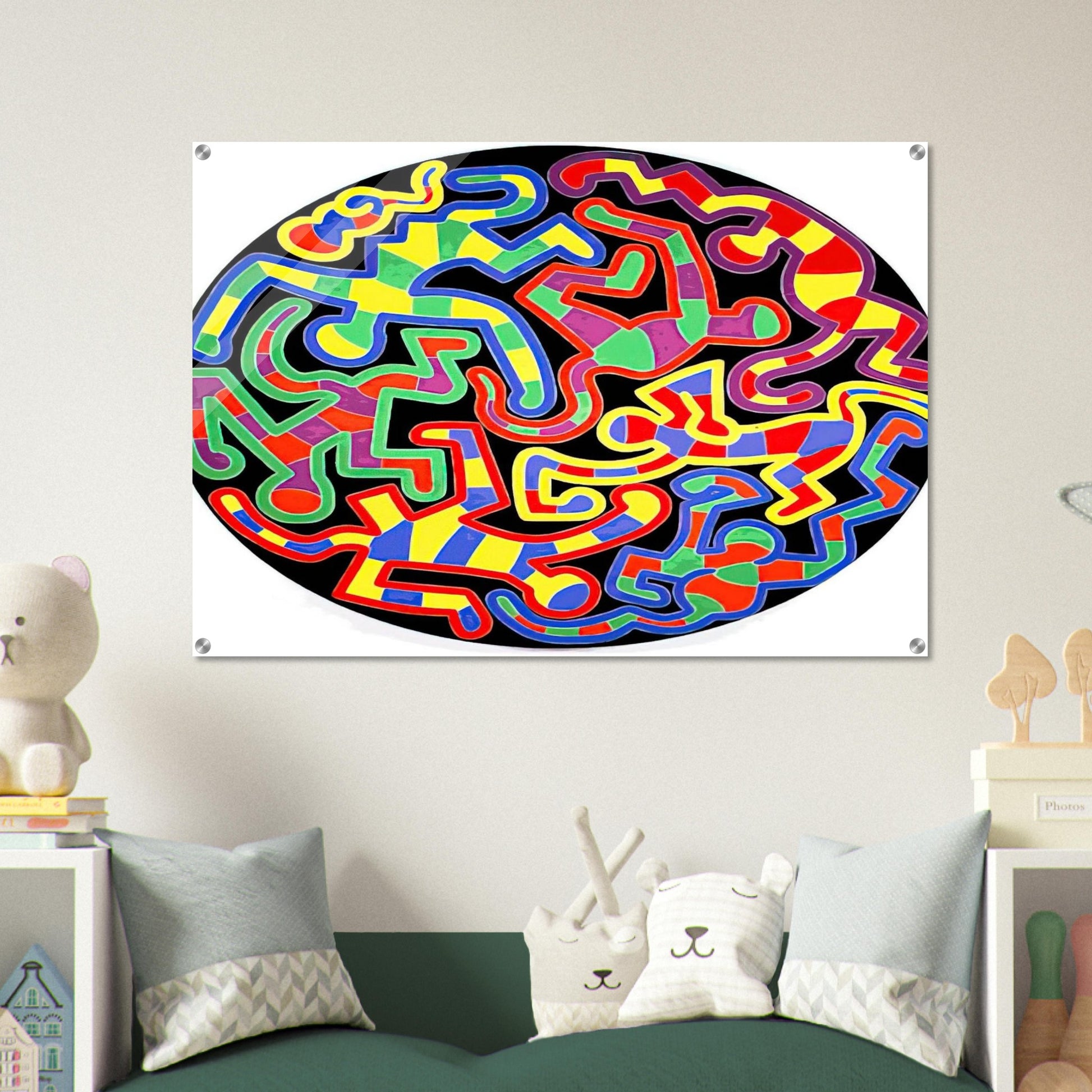 MONKEY PUZZLE 1988 - Keith Haring Acrylic Print - 70x100 cm / 28x40″ inches | Keith Haring Wall Art | Keith Haring Prints