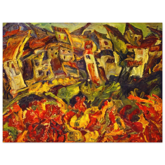 Chaim Soutine - HOUSES WITH POINTED ROOFS Fine Art Poster - Default Title