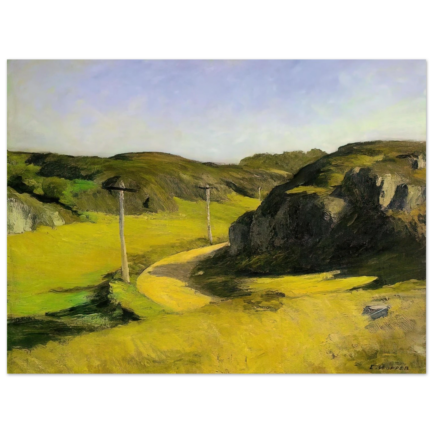 Edward Hopper - Road in Maine Fine Art Poster - 13x18 cm / 5x7 inches
