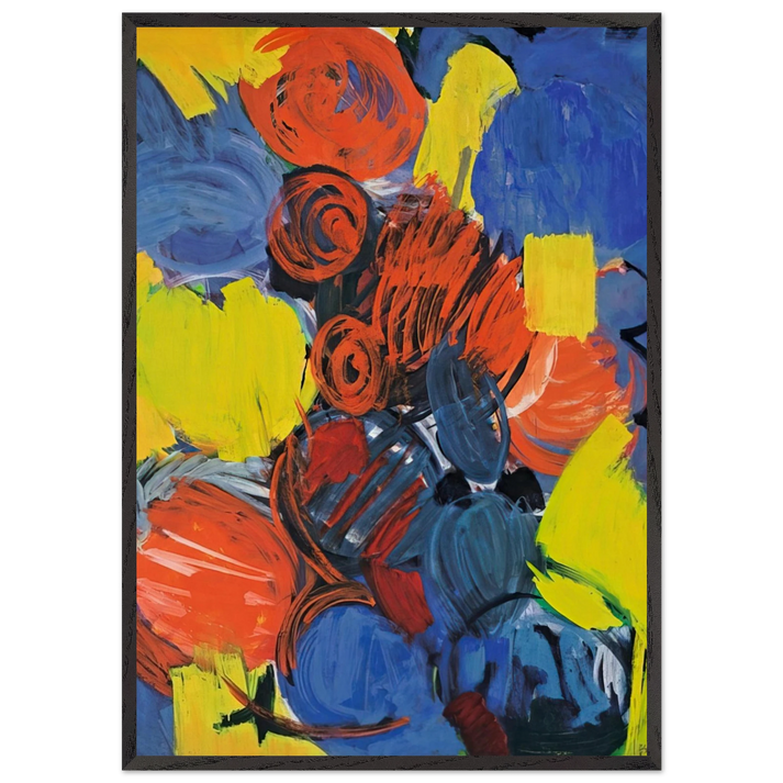Weizengelb - 1962 - Ernst Wilhelm Nay 70x100 cm / 28x40 inches Framed Art Print – Black Wooden Frame