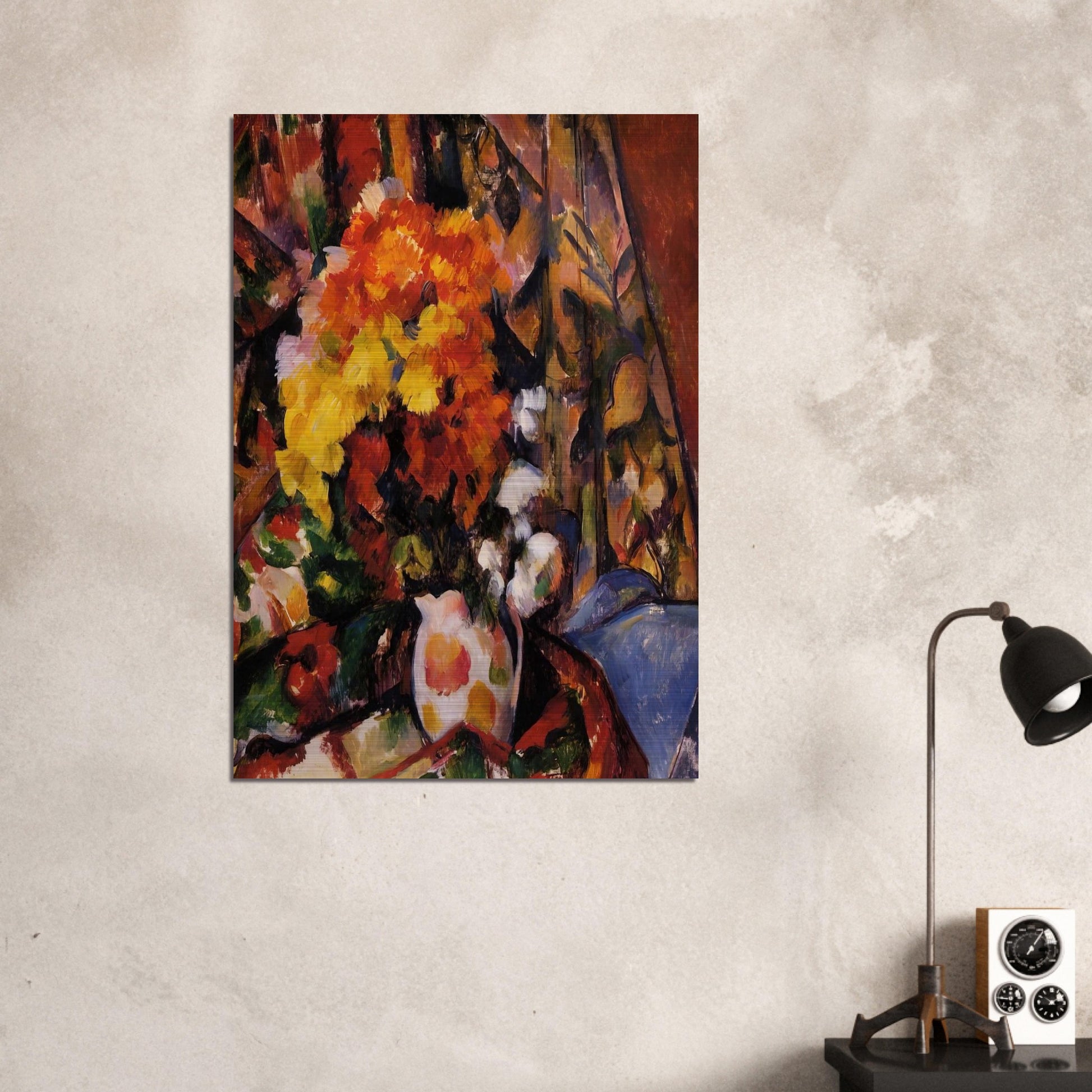 Chrysanthemums - Paul Cézanne Brushed Aluminum Print - 70x100 cm / 28x40 inches | Paul Cézanne Aluminum Print | Paul Cézanne Prints