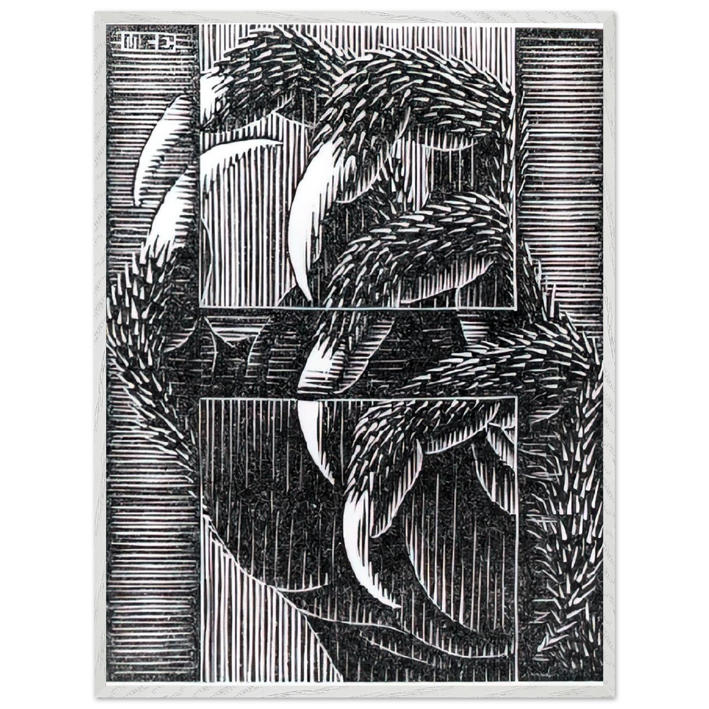 MC Escher - ESCHER (13) Wall Art - 60x80 cm / 24x32 inches - Premium Wooden Framed Poster With Fine Art Paper - Black frame