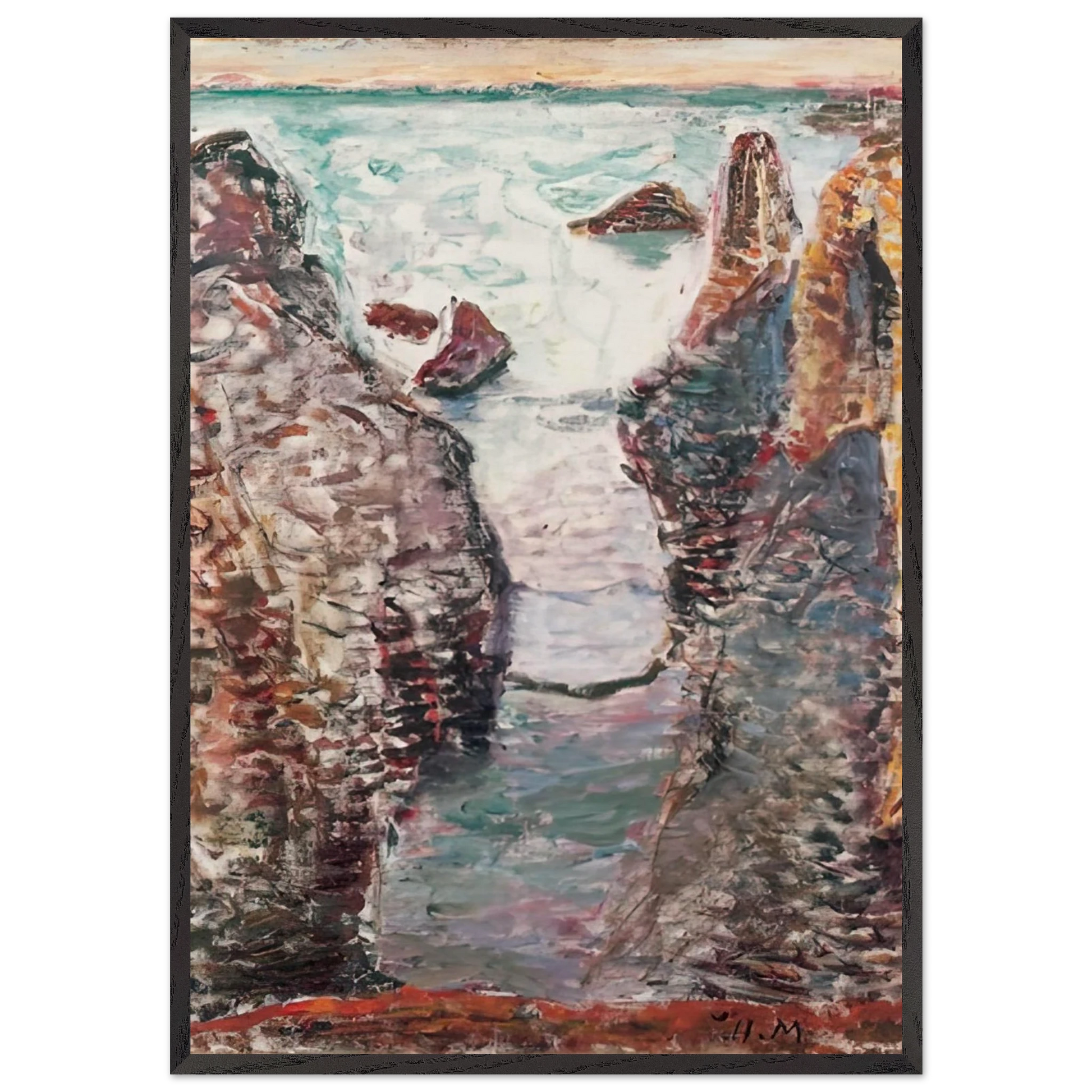 CIFFS BELLE ILE 1897 - Henri Matisse Framed Art Print – Black Wooden Frame - Default Title - -Framed Art Print