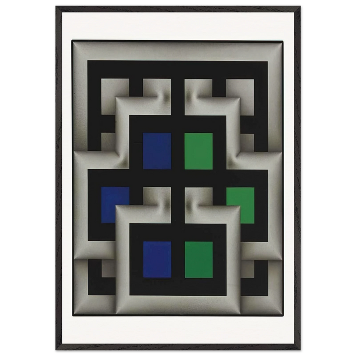Sararas XX - 1981 - Omar Rayo 70x100 cm / 28x40 inches Framed Art Print – Black Wooden Frame