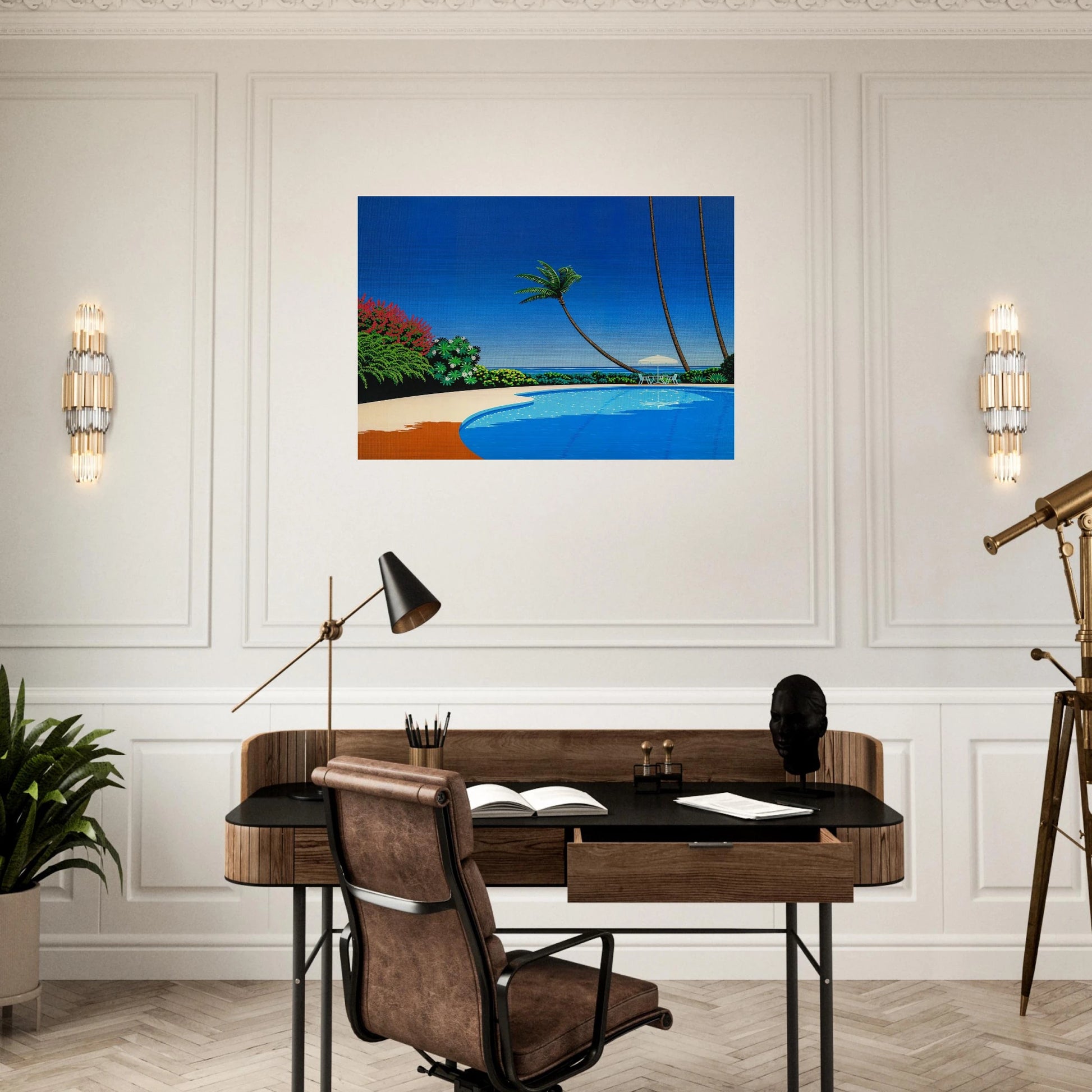 Shade of Palm Grove II - Hiroshi Nagai Brushed Aluminum Print - 70x100 cm / 28x40 inches | Hiroshi Nagai Aluminum Print | Hiroshi Nagai Prints