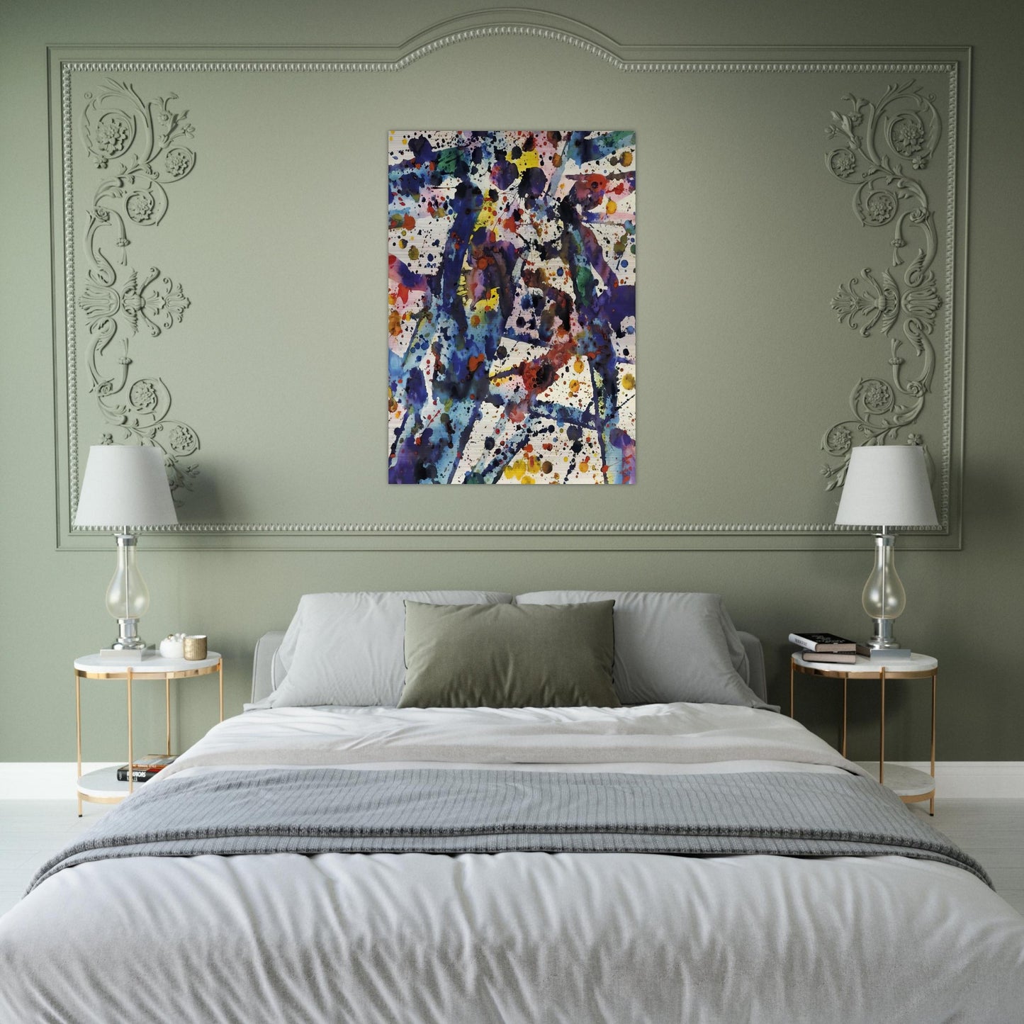 Taches  Untitled  - Sam Francis Brushed Aluminum Print - 70x100 cm / 28x40 inches | Sam Francis Aluminum Print | Sam Francis Prints