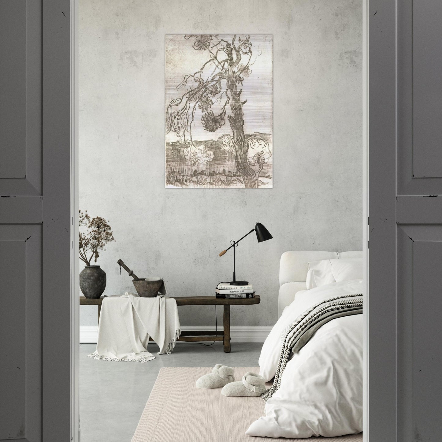 A Weather-Beaten Pine Tree - Vincent van Gogh Brushed Aluminum Print - 70x100 cm / 28x40 inches | Vincent van Gogh Aluminum Print | Vincent van Gogh Prints
