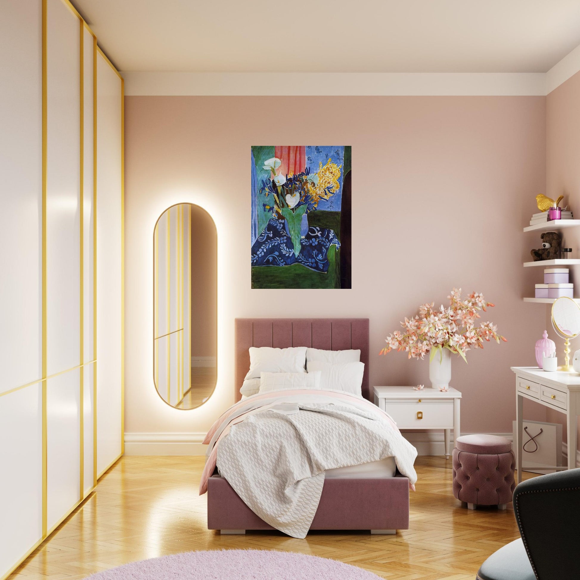 CALLA LILIES IRISES AND MIMOSAS 1913 - Henri Matisse Brushed Aluminum Print - 70x100 cm / 28x40 inches | Henri Matisse Aluminum Print | Henri Matisse Prints