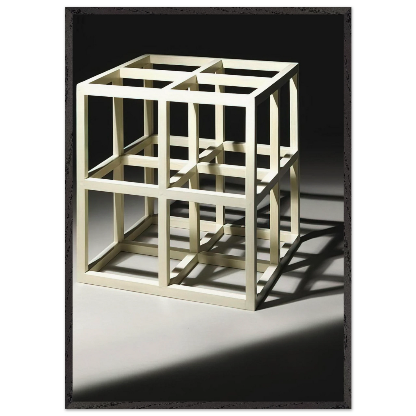 8 Part Cube - Sol LeWitt Framed Art Print – Black Wooden Frame - Default Title - -Framed Art Print