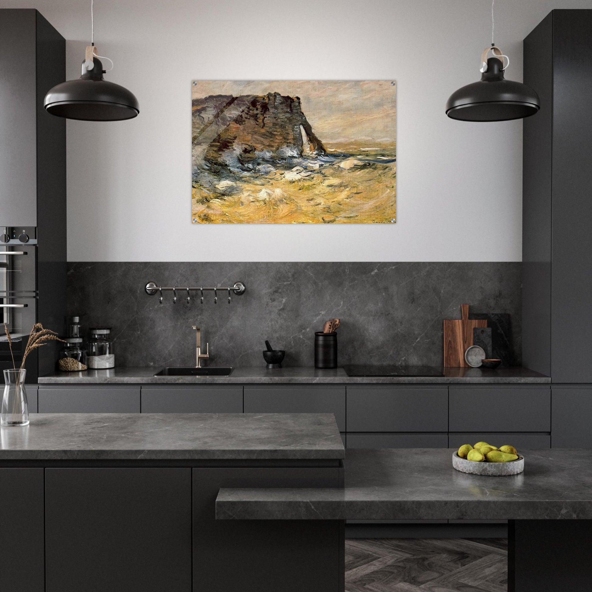 Port d`Aval - claude monet Acrylic Print - 70x100 cm / 28x40″ inches