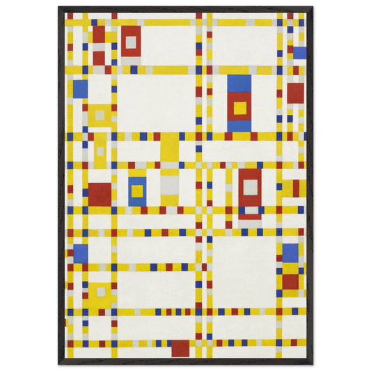 Broadway Boogie Woogie - Piet Mondrian 70x100 cm / 28x40 inches Framed Art Print – Black Wooden Frame