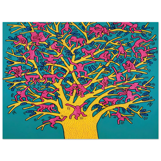 Keith Haring - THE TREE OF MONKEYS Fine Art Poster - Default Title