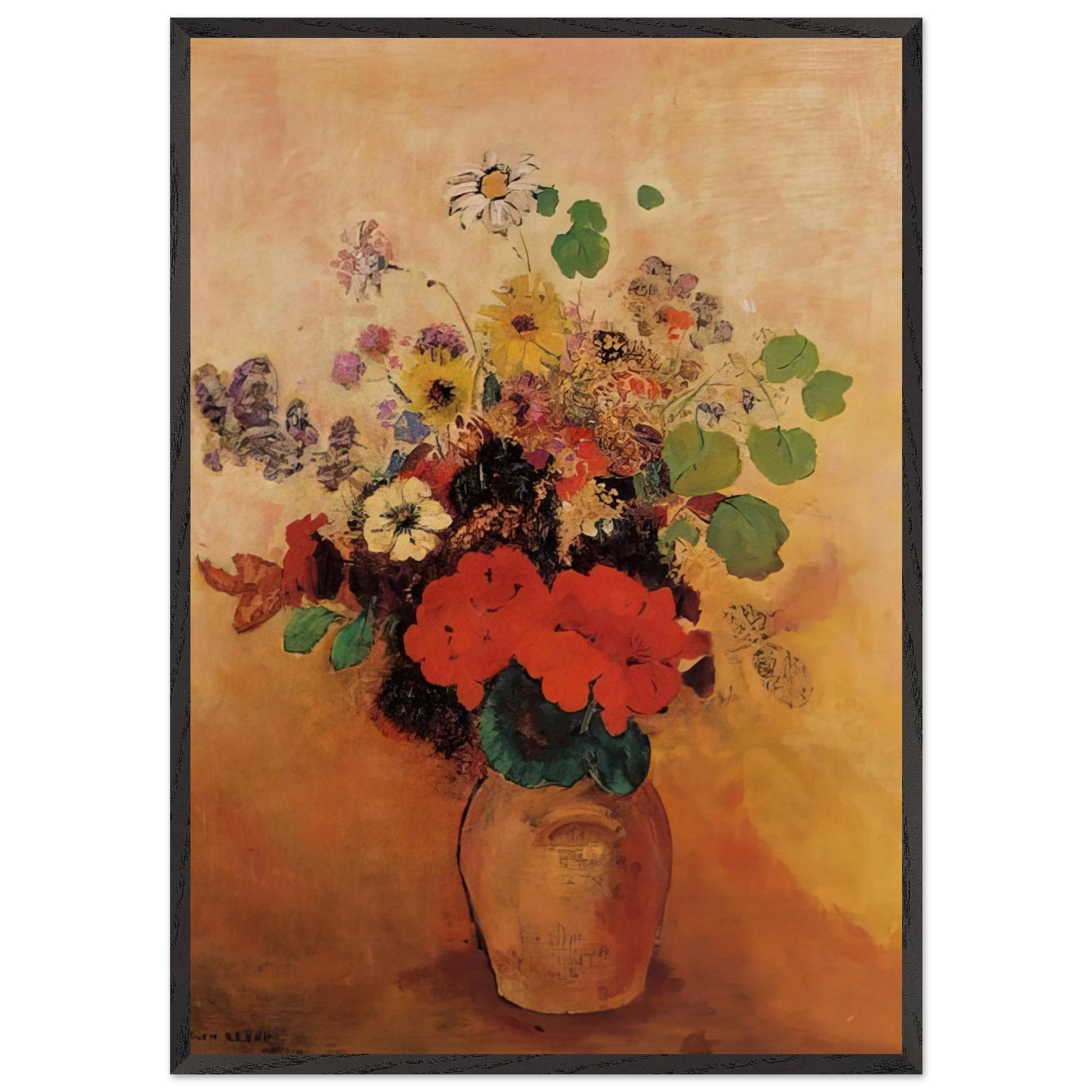 VASE OF FLOWERS 5 - Odilon Redon Framed Art Print – Black Wooden Frame - Default Title - -Framed Art Print