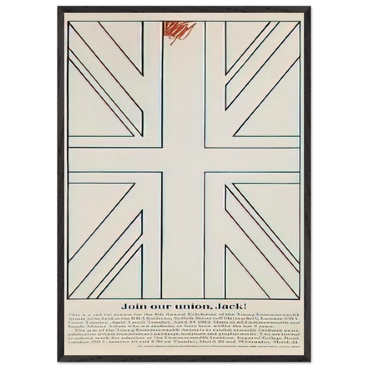 Join our union Jack Young Commonwealth Artists - 1962 - Billy Apple Framed Art Print – Black Wooden Frame - Default Title - -Framed Art Print