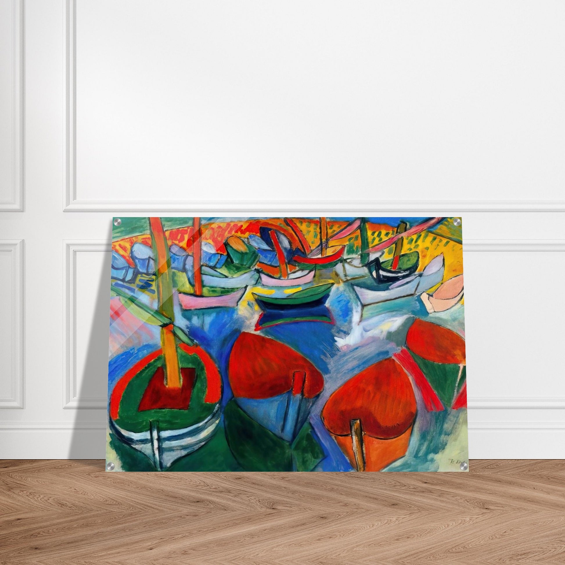 BOATS AT MARTIGUES 1908 - Raoul Dufy Acrylic Print - 70x100 cm / 28x40″ inches | Raoul Dufy Wall Art | Raoul Dufy Prints