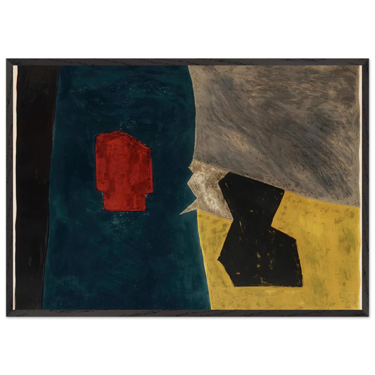 Composition bleue jaune et grise - 1958 - Serge Poliakoff Framed Art Print – Black Wooden Frame - Default Title - -Framed Art Print