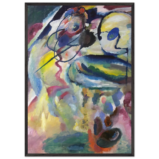 PICTURE WITH A CIRCLE 1911 - Wassily Kandinsky 70x100 cm / 28x40 inches Framed Art Print – Black Wooden Frame