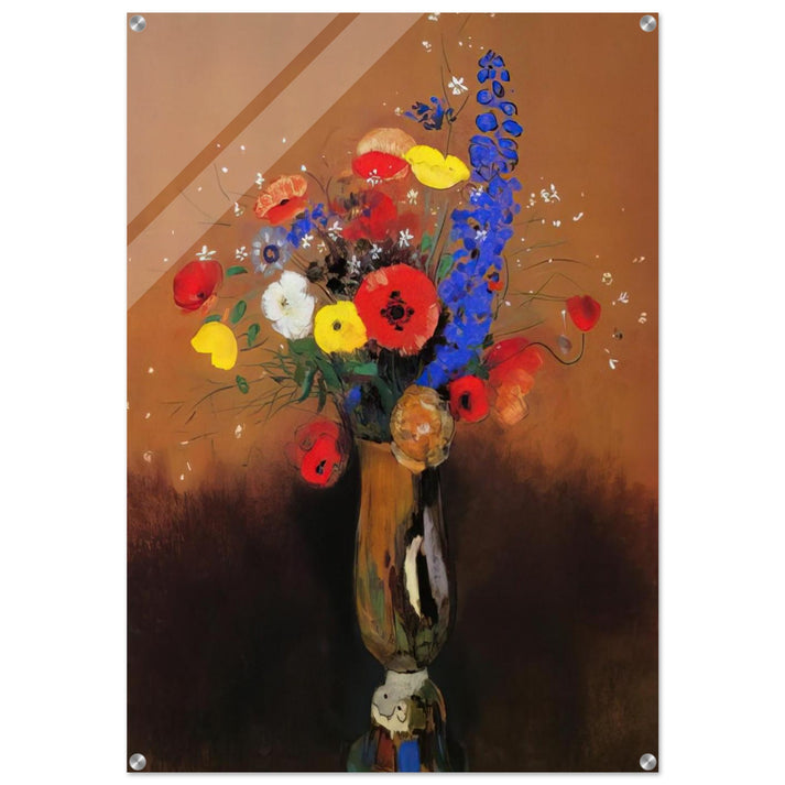 WILD FLOWERS IN A LONG NECKED VASE - Odilon Redon Acrylic Print - 70x100 cm / 28x40″ inches