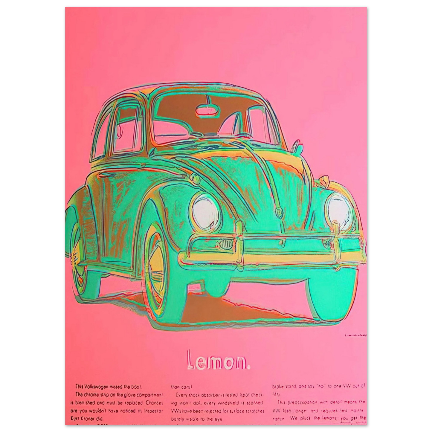 Andy Warhol - Volkswagen Fine Art Poster - 75x100 cm / 30x40 inches
