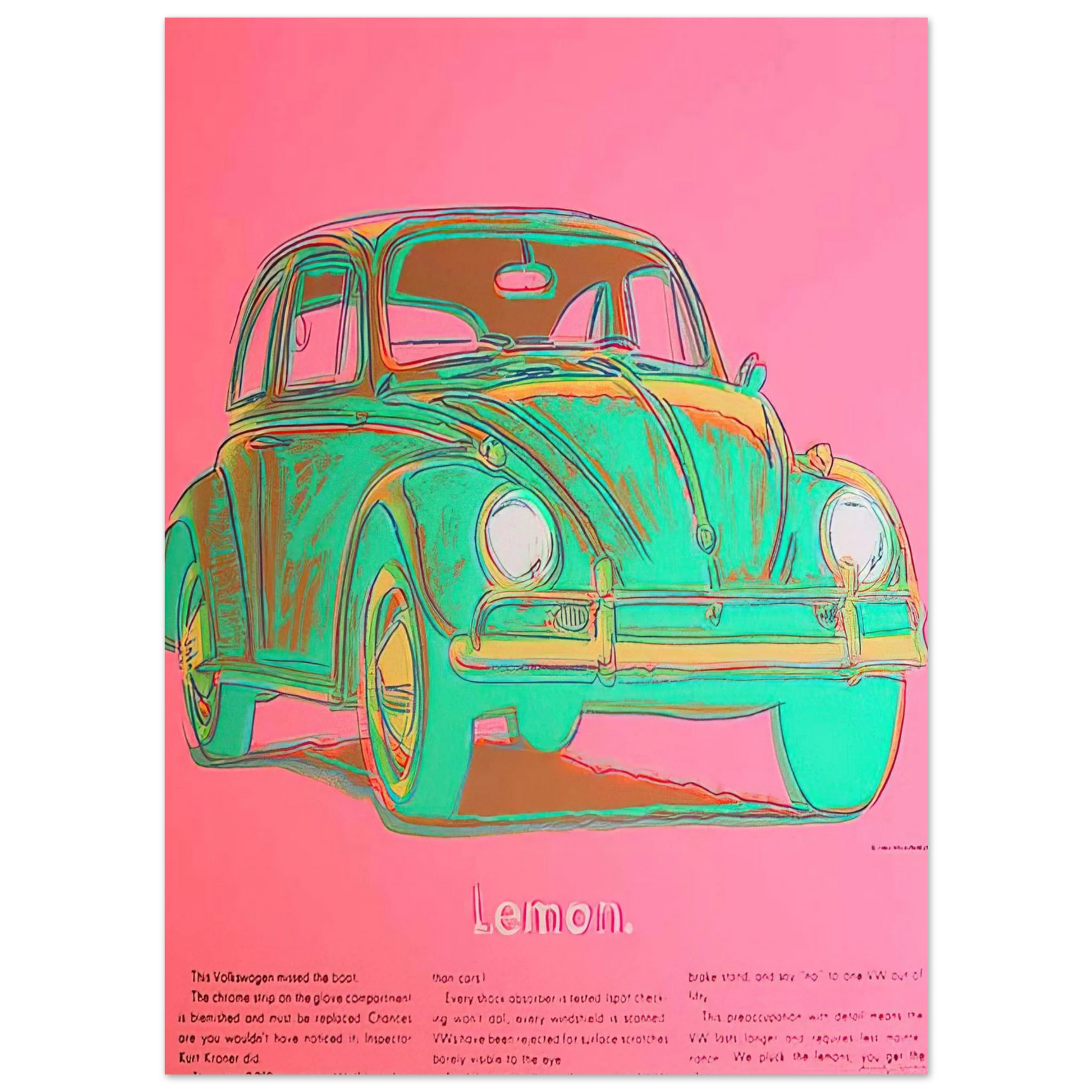 Andy Warhol - Volkswagen Fine Art Poster - 75x100 cm / 30x40 inches
