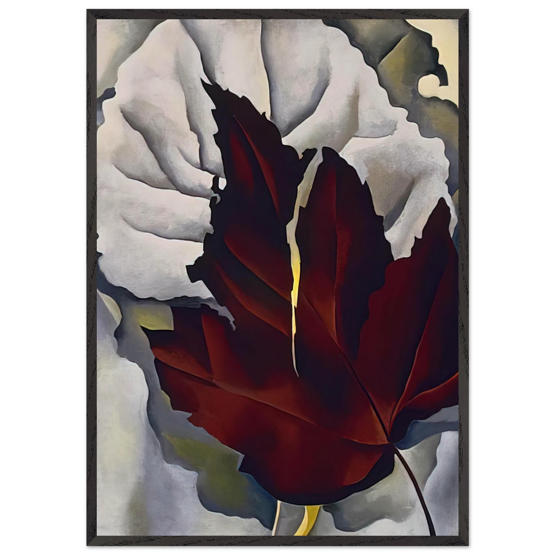 Pattern of Leaves - Georgia OKeeffe 70x100 cm / 28x40 inches Framed Art Print – Black Wooden Frame