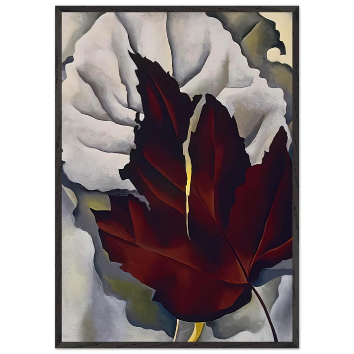 Pattern of Leaves - Georgia OKeeffe 70x100 cm / 28x40 inches Framed Art Print – Black Wooden Frame