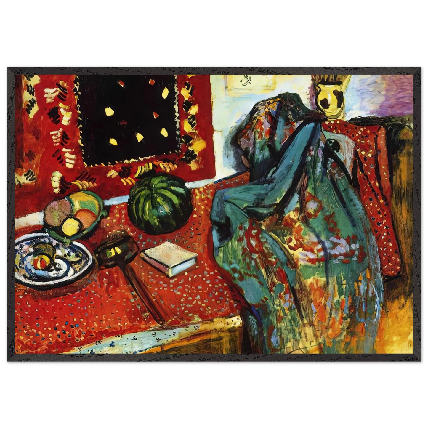 STILL LIFE WITH A RED RUG 1906 - Henri Matisse Framed Art Print – Black Wooden Frame - Default Title - -Framed Art Print