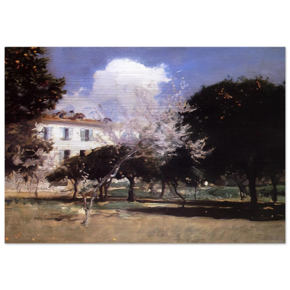 House and Garden - John Singer Sargent Brushed Aluminum Print - 70x100 cm / 28x40 inches | John Singer Sargent Aluminum Print | John Singer Sargent Prints