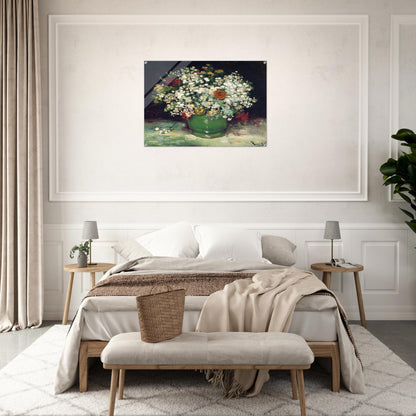 Vase with Zinnias and Other Flowers - Vincent van Gogh Acrylic Print - 70x100 cm / 28x40″ inches