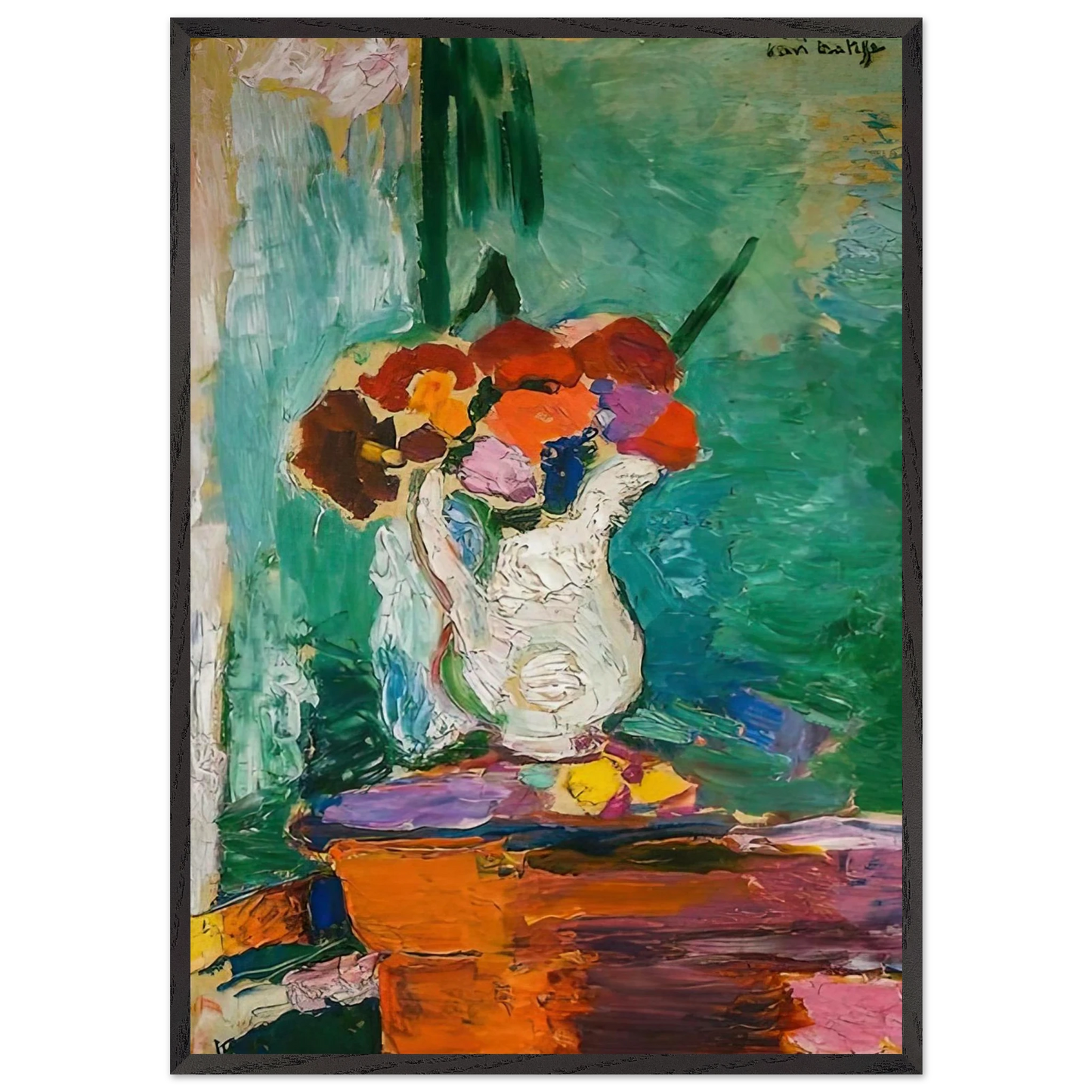FLOWERS 1907 - Henri Matisse 70x100 cm / 28x40 inches Framed Art Print – Black Wooden Frame