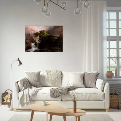 A Mountain Stream - Thomas Moran Brushed Aluminum Print - 70x100 cm / 28x40 inches | Thomas Moran Aluminum Print | Thomas Moran Prints