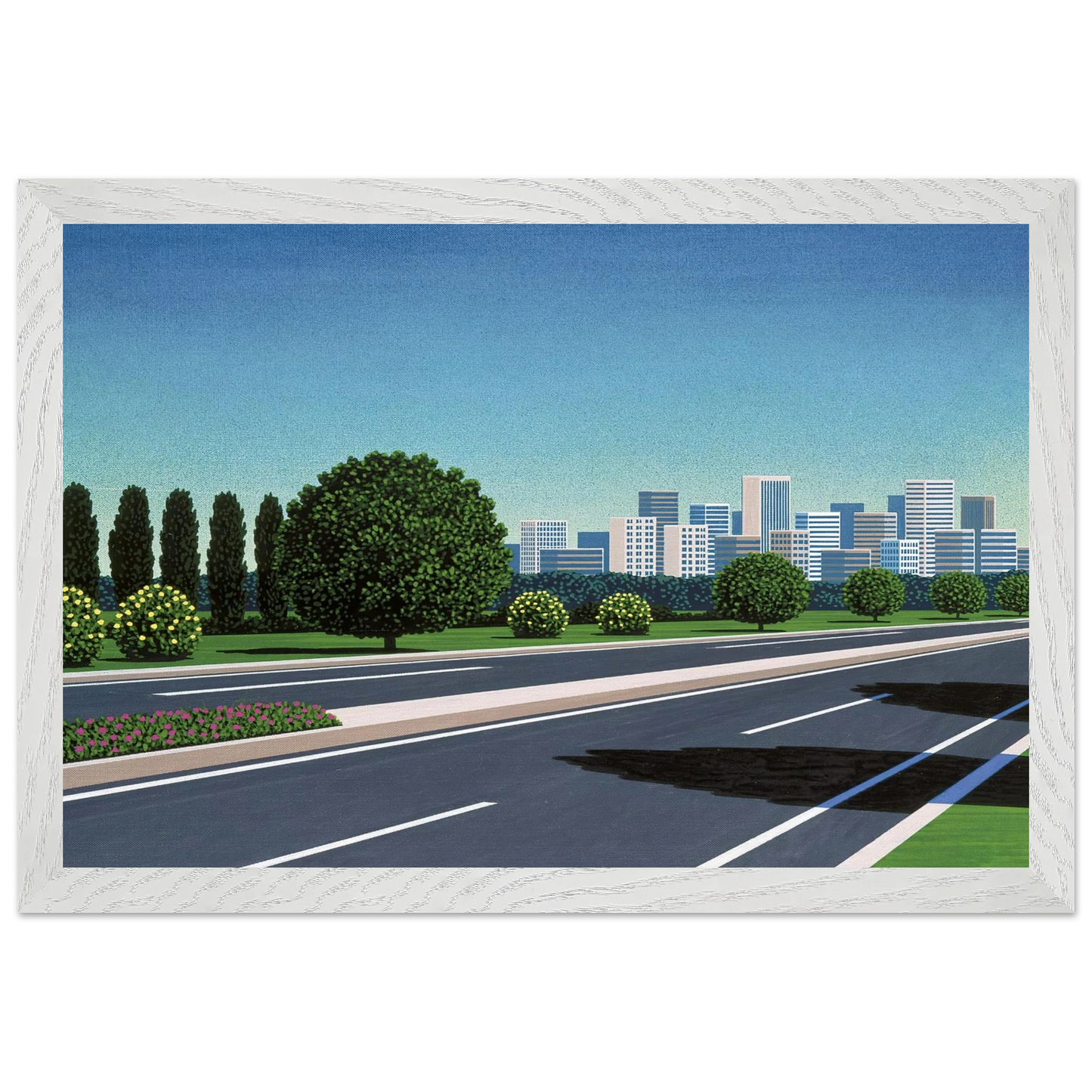 Hiroshi Nagai - City Highway Wall Art - 30x40 cm / 12x16 inches - Fine Art Poster - -