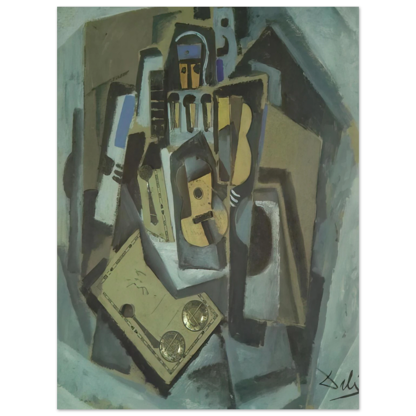 Salvador Dali - PIERROT AND GUITAR Fine Art Poster - Default Title