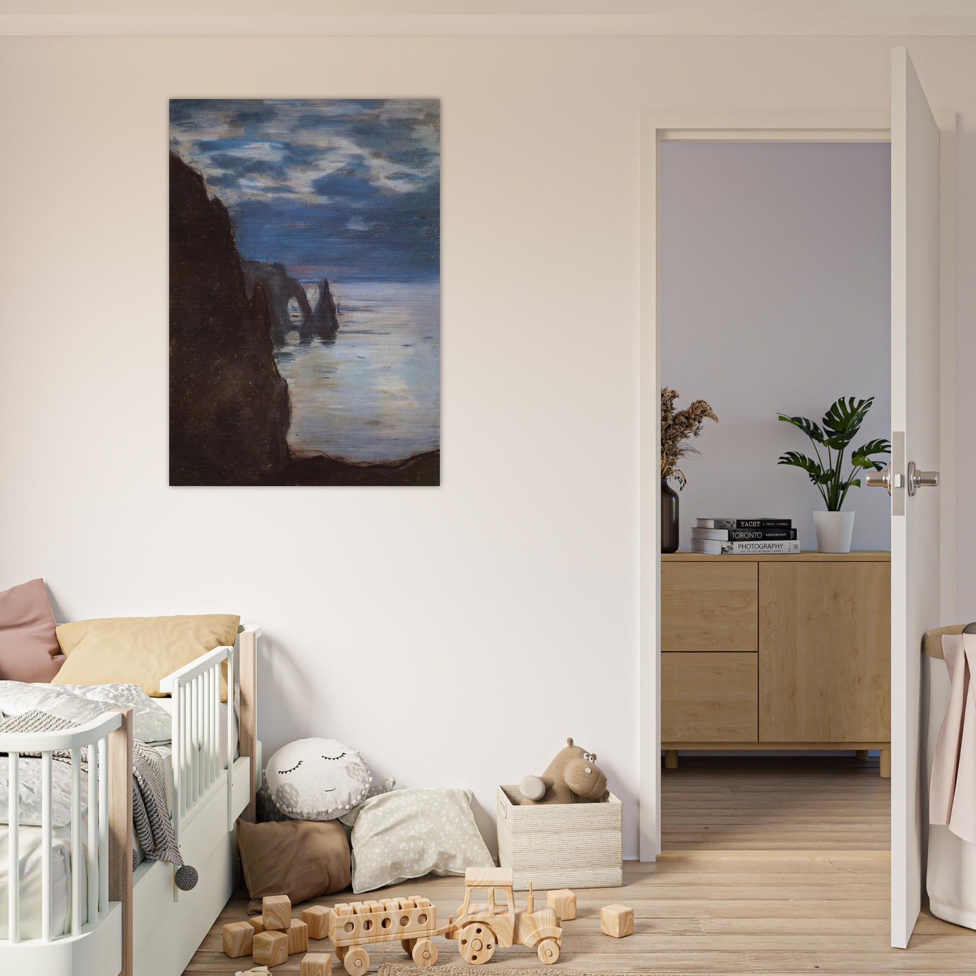 Etretat, the Needle Rock and Porte d'Aval - claude monet Brushed Aluminum Print - 70x100 cm / 28x40 inches | claude monet Aluminum Print | claude monet Prints