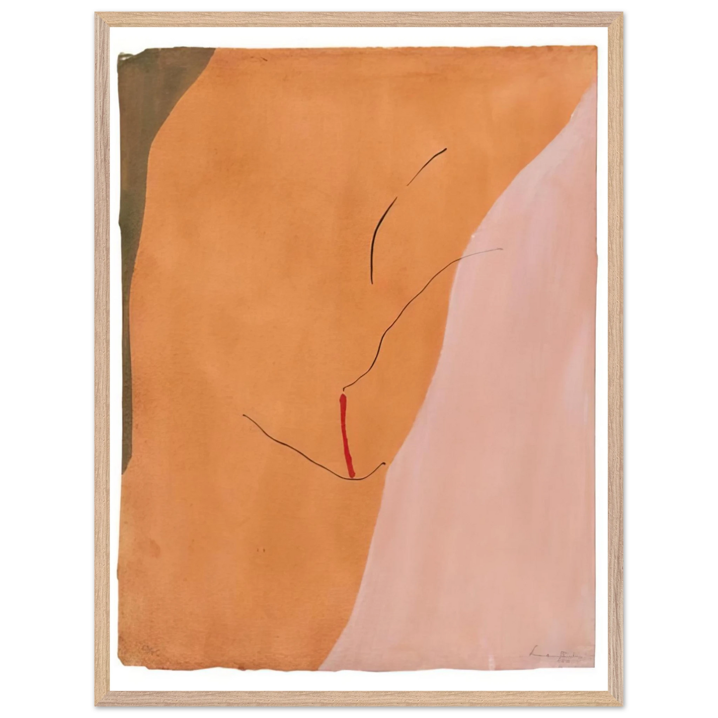 Helen Frankenthaler - Sanguine Mood - 1971 Wall art - 27x35 cm / 11x14 inches - Premium Wooden Framed Poster With Fine Art Paper - Black frame