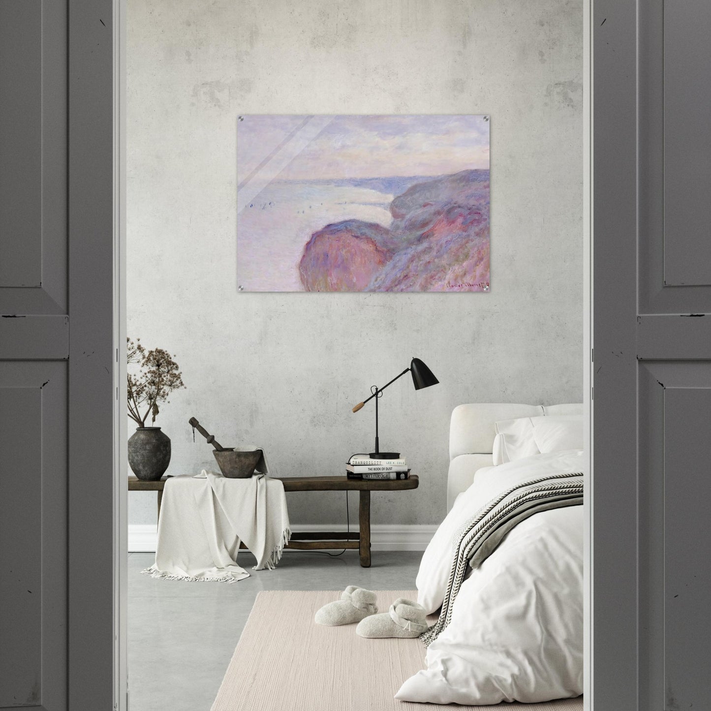 Cliff near Dieppe, Overcast Skies - claude monet Acrylic Print - 70x100 cm / 28x40″ inches