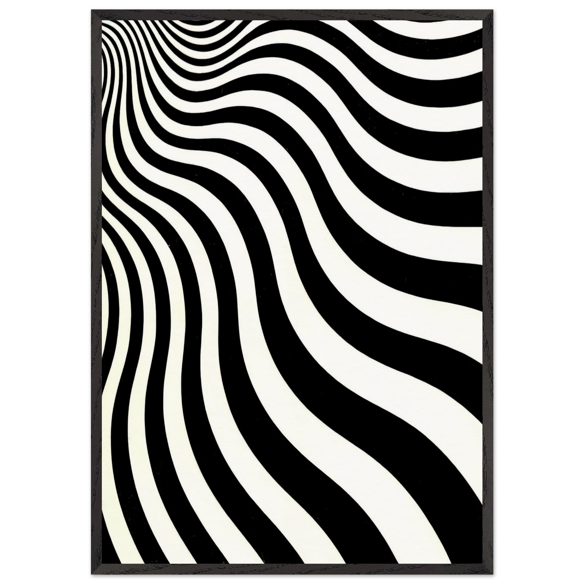 INTAKE 1964 - Bridget Riley Framed Art Print – Black Wooden Frame - Default Title - -Framed Art Print
